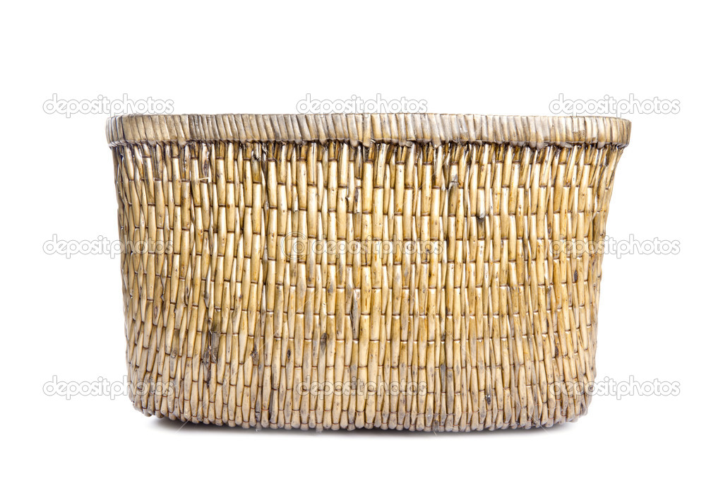 Wicker Basket Isolated on White