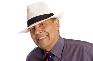 gülümseyen yakışıklı İspanyol olgun adam