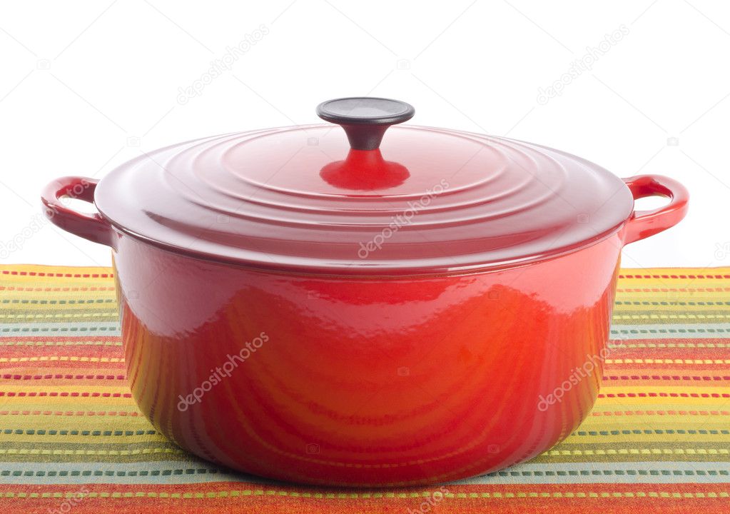 Red Cast Iron Dutch Oven