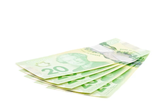 Canadian Twenty Dollar Bills — Stock Photo, Image