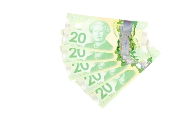 Canadian Twenty Dollar Bills — Stock Photo, Image
