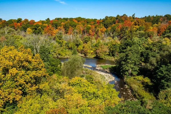 Schöne Aussicht Auf Das Credit River Valley Von Oben Mit — Stockfoto