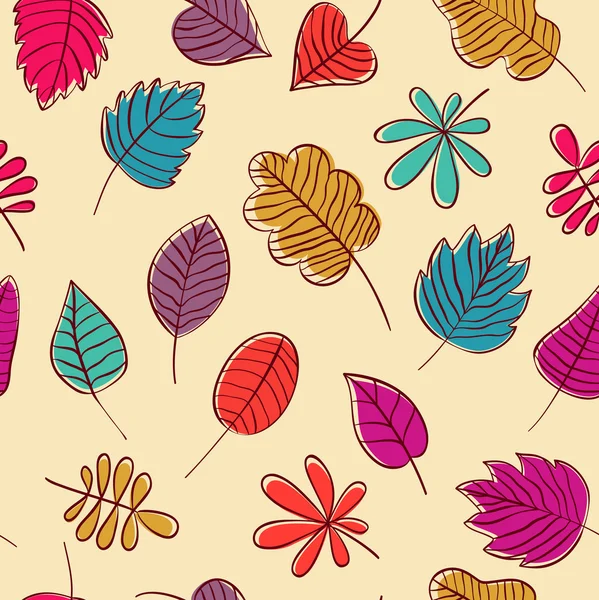 秋の葉のシームレスなパターン — ストックベクタ