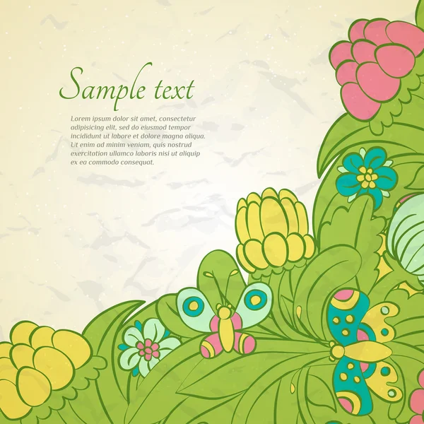 Carte modèle de conception florale — Image vectorielle