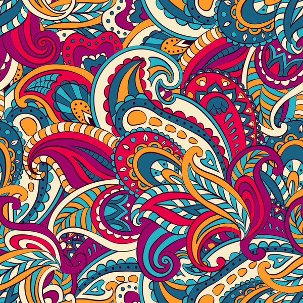 Floral paisley seamless pattern