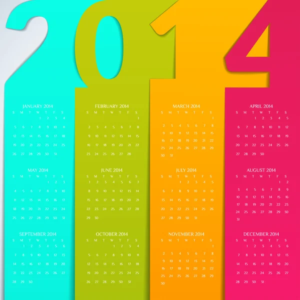 Plantilla cuadrícula calendario — Vector de stock