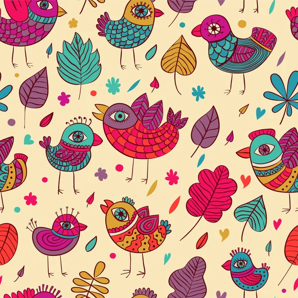 Vector birds seamless pattern — Stock Vector