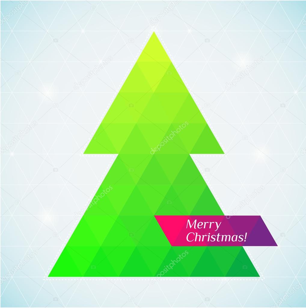 Albero di Natale carta triangolo — Vettoriale Stock