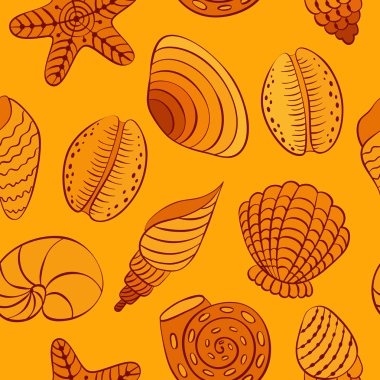 Seashell vektör seamless modeli