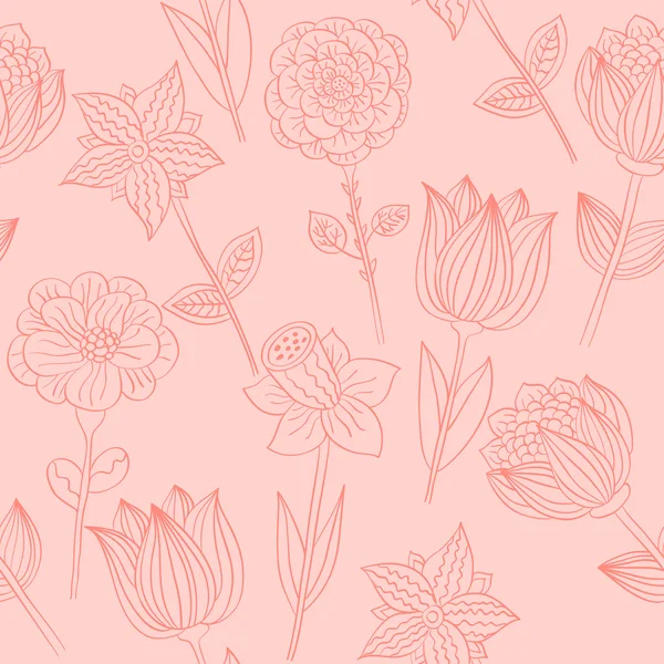 Fleurs motif sans couture — Image vectorielle