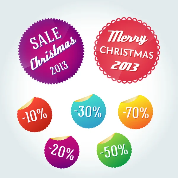 Christmas sale labels — Stock Vector