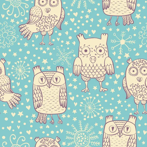 Hibou modèle sans couture — Image vectorielle