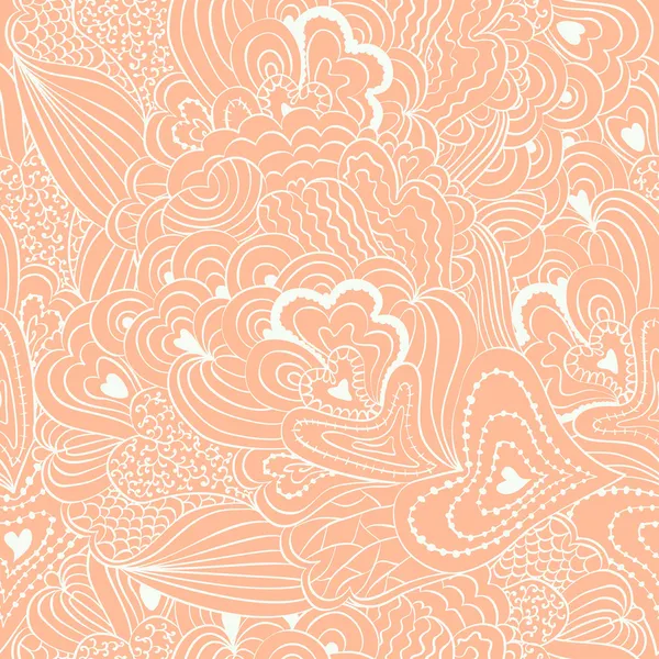 花カール抽象的なシームレス パターン — ストックベクタ