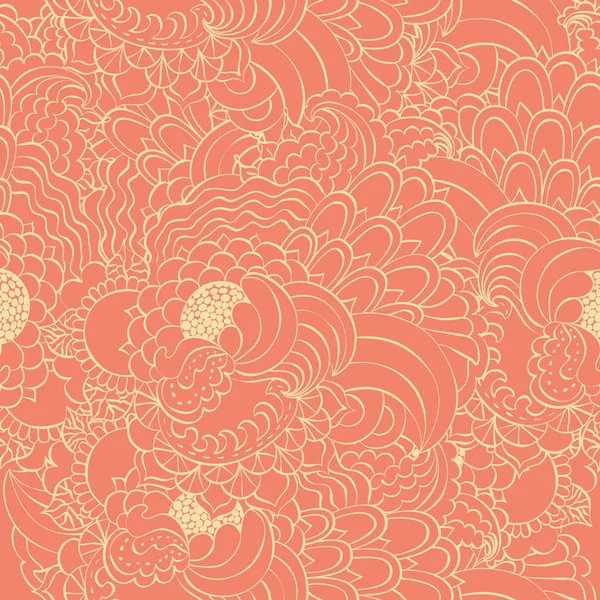 Patrón sin costura rizo floral — Vector de stock