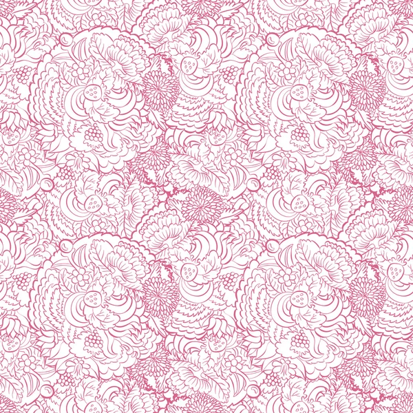 Patrón sin costura rizo floral — Archivo Imágenes Vectoriales