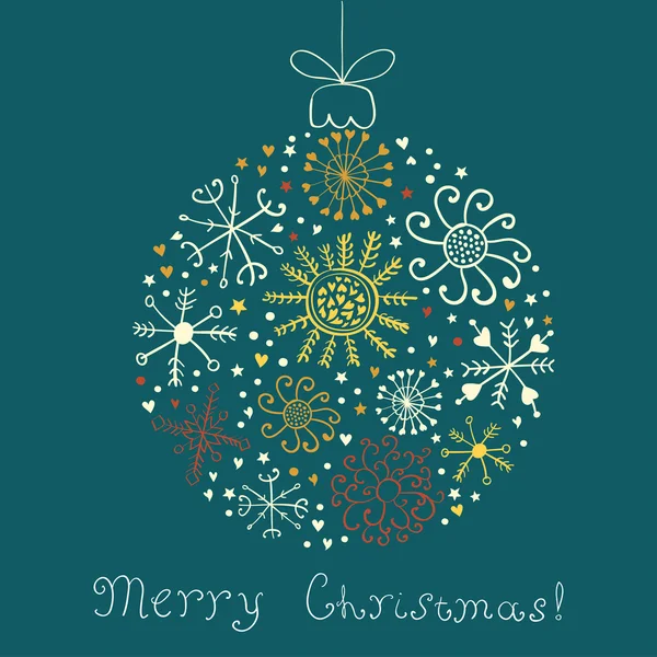 Christmas snowflake ball — Stock Vector