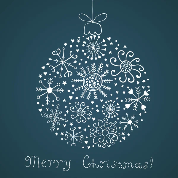 Christmas snowflake ball — Stock Vector