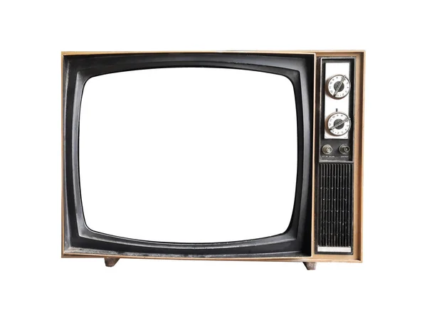 白の背景にほこりを隔離された古典的なヴィンテージレトロ古いテレビ ロイヤリティフリーのストック写真