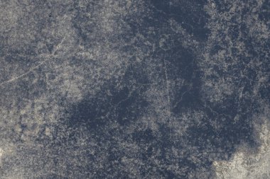 Paslı ve soyut metal yüzey dokusunun fotoğrafı. Demir yüzey, çizikli metal. Mavi renk. Grunge tarzı