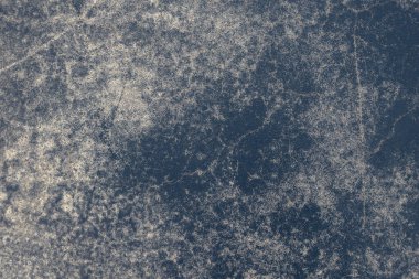 Paslı ve soyut metal yüzey dokusunun fotoğrafı. Demir yüzey, çizikli metal. Mavi renk. Grunge tarzı