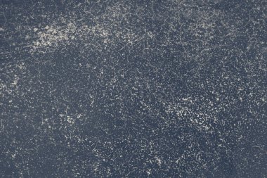 Paslı ve soyut metal yüzey dokusunun fotoğrafı. Demir yüzey, çizikli metal. Mavi renk. Grunge tarzı