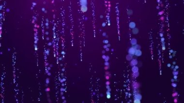 Soyut Arkaplan, Parçacık Animasyonu. Parlayan Parçacıklar ile arkaplan. Geleceğin Parıldayan Hareketi. Dinamik Desen.