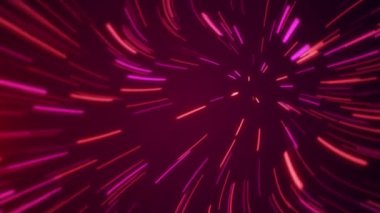 Alfa kanallı 4k soyut kozmik arkaplan. Renkli neon ışınları, hareket halindeki çizgiler. Tünel animasyonu. Büyük Patlama ile yeni bir galaksi oluşumu. Işık hızı, sanal gerçeklik.