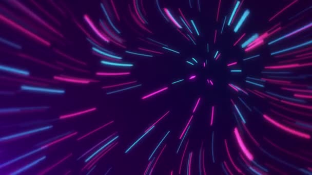 Alfa Kanallı Soyut Kozmik Arkaplan Renkli Neon Işınları Hareket Halindeki — Stok video
