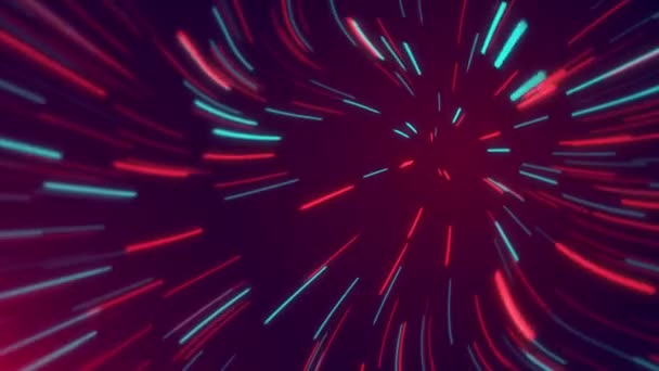 Fundal Cosmic Abstract Canal Alfa Raze Colorate Neon Strălucitoare Linii — Videoclip de stoc