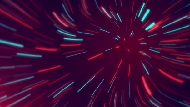 Abstracte Kosmische Achtergrond Met Alfa Kanaal Kleurrijke Neon Gloeiende Stralen — Stockvideo