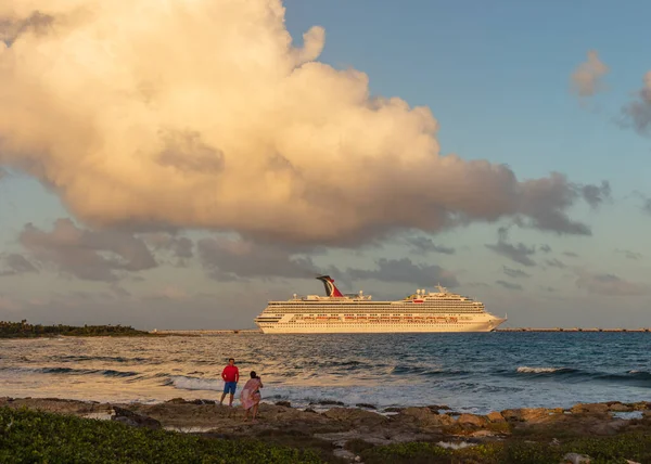 Cozumel Mexico Februari 2020 Carnaval Vrijheid Aangemeerd Haven Van Costa — Stockfoto