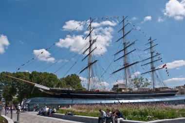 The Cutty Sark the only surving Tea Clipper in the world. clipart