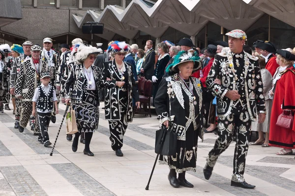 Pearly Kingsand Queens Havest festival, Guildhall Londres . —  Fotos de Stock