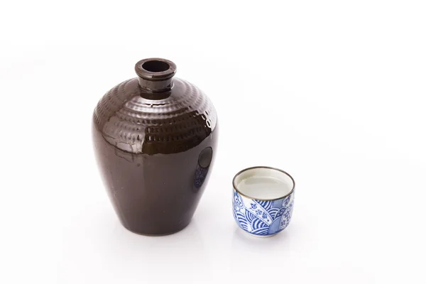 Flagon and liquor cup — Stock Photo, Image