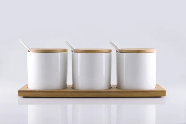 Három kerámia csésze — Stock Fotó