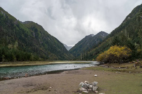 Belos Lagos Montanhas Sichuan China — Fotografia de Stock