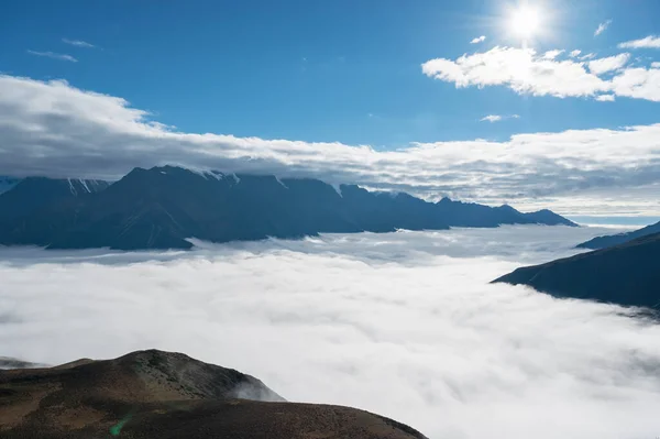 Płaskowyż Naturalne Krajobrazy Gongga Snow Mountain Morzu Chmur — Zdjęcie stockowe