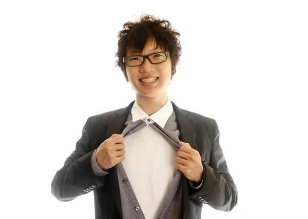 Business man showing inside of his suit — Stock Photo, Image