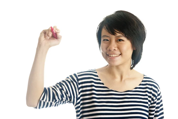 Asiatische junge Frau Handzeichnung — Stockfoto