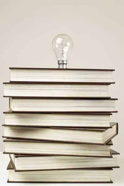 Book and light bulb — Stock Photo, Image