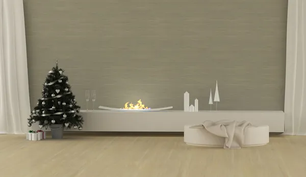 Moderne kerst interieur — Stockfoto