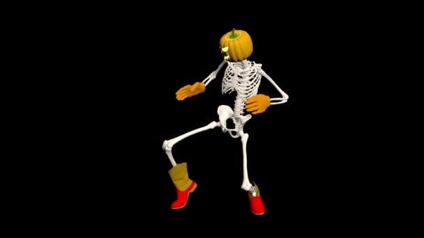 Halloween Halloween Skeleton Hat Boots Gloves All Saints Eve Animation — Stock Video