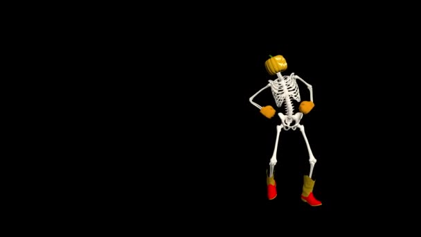 Halloween Squelette Halloween Avec Chapeau Bottes Gants Toussaint Animation Animation — Video