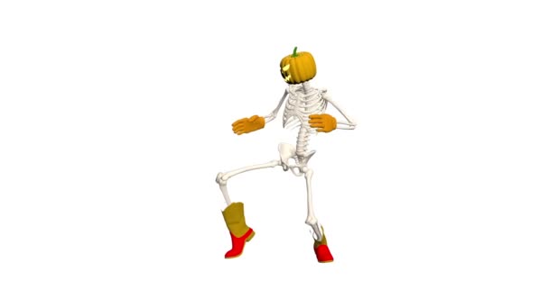 Halloween Squelette Halloween Avec Chapeau Bottes Gants Toussaint Animation Animation — Video