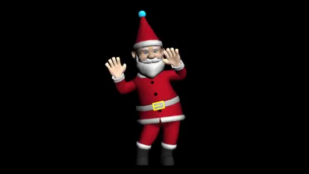 Karácsonyi Mikulás Tánc Mikulás Karácsonyi Animáció Télapó Táncol Karácsonyi Rajzfilm — Stock videók