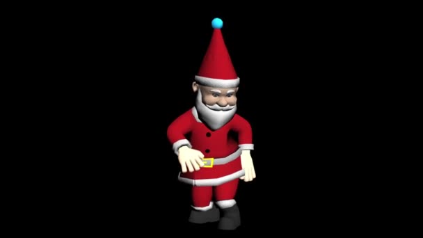 クリスマスサンタクロースのダンスサンタクロースのクリスマス3Dアニメーション サンタダンス クリスマスアニメ サンタ クリスマスのアニメーション メリークリスマスダンス メリークリスマスアニメーション — ストック動画