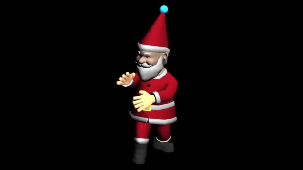 クリスマスサンタクロースのダンスサンタクロースのクリスマス3Dアニメーション サンタダンス クリスマスアニメ サンタ クリスマスのアニメーション メリークリスマスダンス メリークリスマスアニメーション — ストック動画