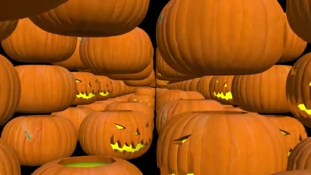 Halloween Footage Pumpkin Tunnel All Hallows Eve Animation Looped — Stock Video
