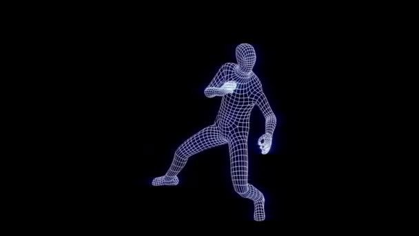 动漫拳击手虎克击中 Boxer顶点3D动画 Vj循环视频 打拳的人 — 图库视频影像
