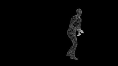 Oyun kurucu geçidi. Üç boyutlu animasyon. Hologram. Şebeke dokusu. Neon ışıkları.